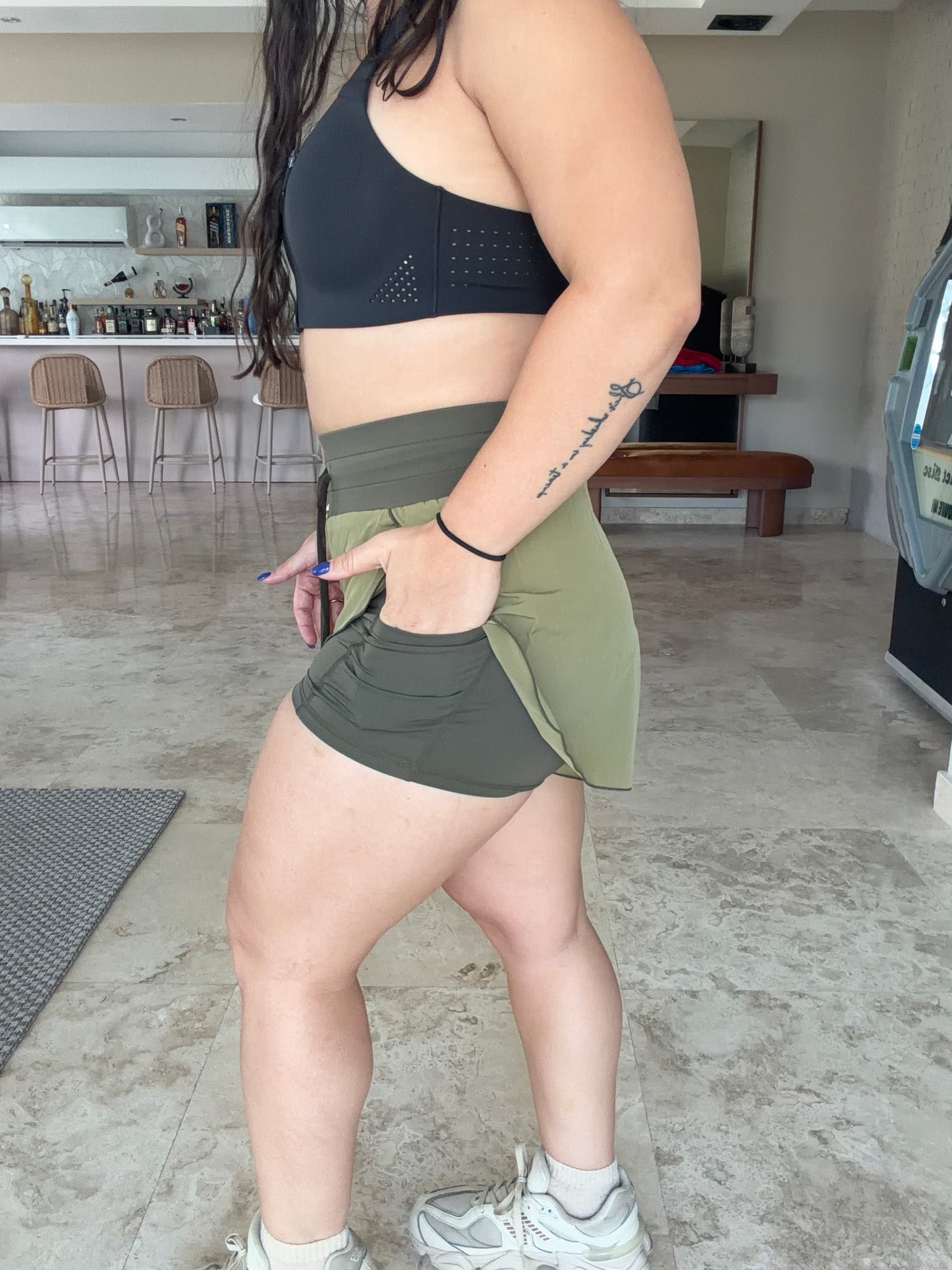 Olive Running Shorts