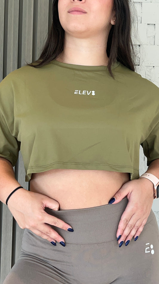 OVERSIZE CROP - ARMY GREEN